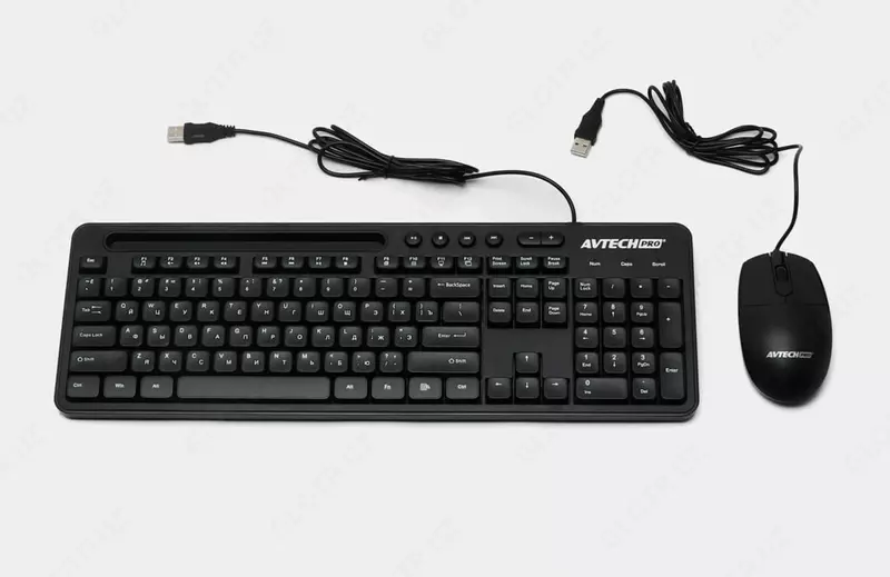 Kompyuter klaviaturasi va sichqonchasi (simli) "Avtech" AVT PRO C304, USB (Art. - 22059) Qora