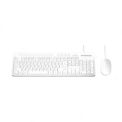 Компьютерная клавиатура и мышь (проводная) "Avtech" AVT PRO C304, USB (Арт. - 22060) White