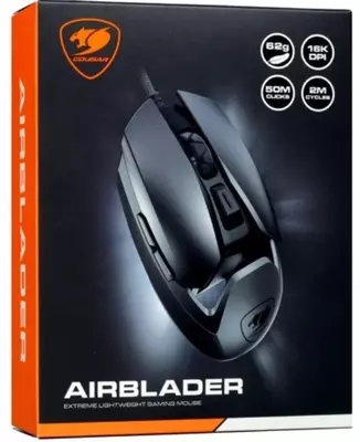Kompyuter sichqonchasi (simli) "Cougar" AirBlader, USB, 16000dpi (Mahsulot raqami 08206) Qora