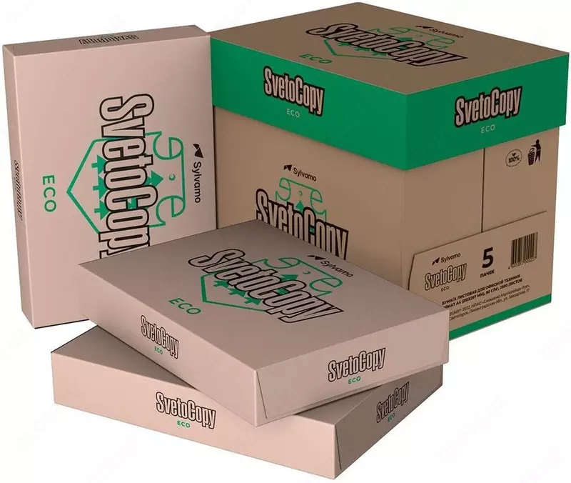 Бумага ксероксная А4 Svetocopy ECO 80гр., 500л., 5 кг. НЕ БЕЛЕНАЯ