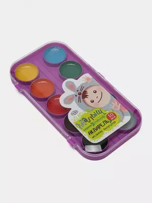 Акварель Гамма "Малыш naturals", 10 цветов, без кисти, пластик. упак.