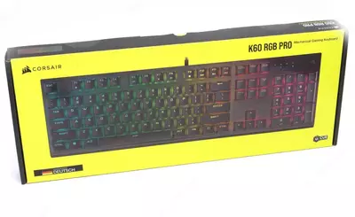 Corsair K60 PRO BLK VIOLA RGB o'yin klaviaturasi (simli) (Mahsulot raqami 07149) Qora