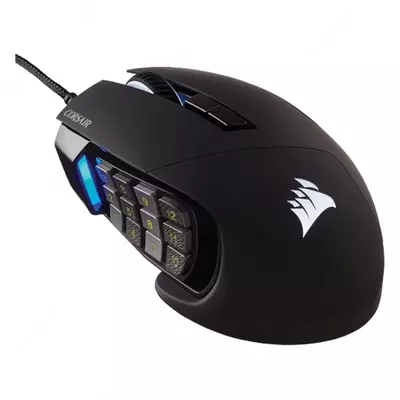 Corsair SCIMITAR ELITE BLK RGB BLK 100-18000dpi Simli dasturlashtiriladigan o'yin sichqonchasi (Mahsulot raqami 08252) Qora