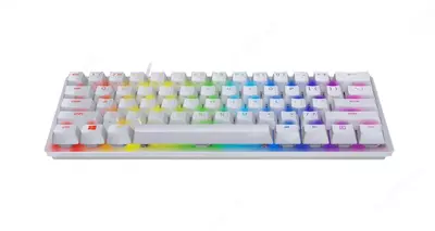 Razer Huntsman Mini Mercury ED o'yin klaviaturasi (simli), USB, RGB, qizil tugma (mahsulot raqami 07119) Oq rang