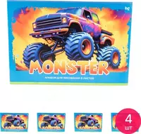  Альбом для рисования 08л.  А4  на скрепке BG Monster - 