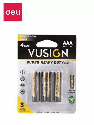 Батарейки AАА R03 1.5V 4шт EL206 Deli (блистер)