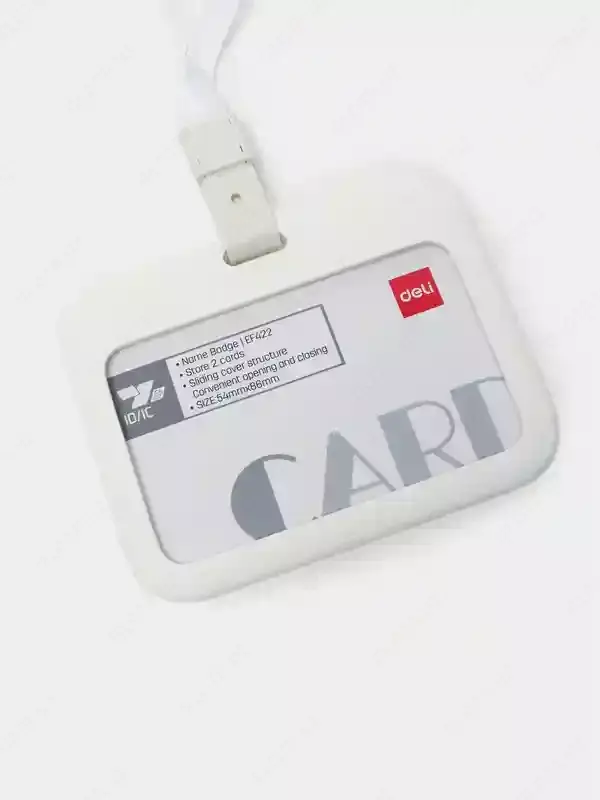 Бейдж гор. на ленте 100х80 EF422 (асс) Deli