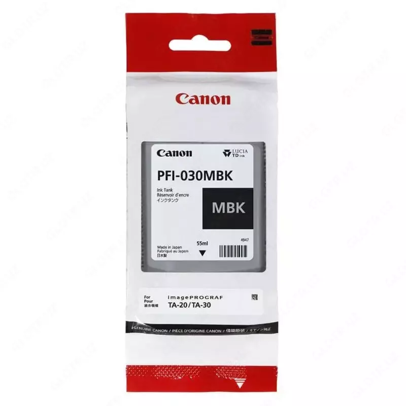 Картридж (для плоттеров) "Canon" INK TANK PFI-030 MBK PIGMENT, Matte Black (Арт. - 34856)