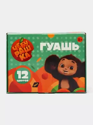 Гуашь Мульти-Пульти "Чебурашка", 12 цветов, 17,5мл, картон