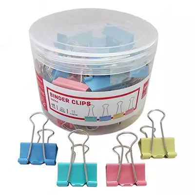 Зажим 32 мм 24 шт. (цв) Deli