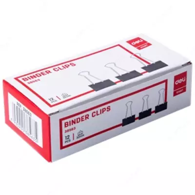 Зажим 32мм 12шт (чр) iSelect EZ53 Deli