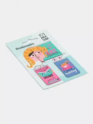 Закладки магнитные для книг, 3шт., MESHU "Cat lover