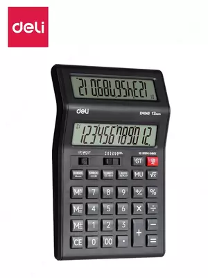Калькулятор 12разр. Dual Display (чр) EM049 Deli