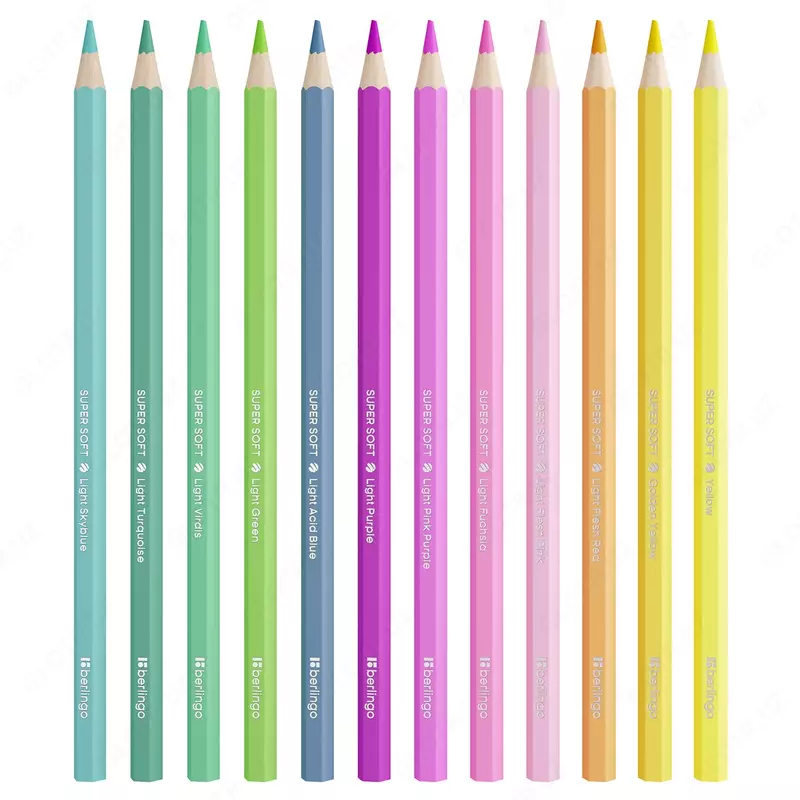Карандаши цветные пастельные Berlingo SuperSoft. Pastel  12цв.  заточен.  европодвес