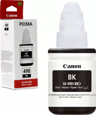 Canon GI-490 BK Pigment Ink  135 ml  PIXMA printeri uchun  6000 sahifa (Mahsulot raqami 3449)