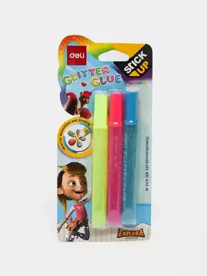  Клей с блестками неоновый 3 цвета Deli 71201 Описание (Русский) - 