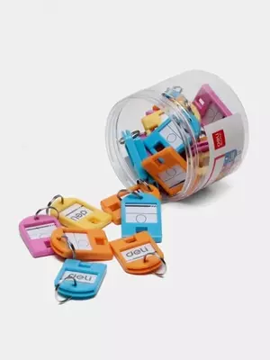   Deli (9330-1-modda) Kalitlar uchun kalit zanjiri yorligi (plastik) Assortiment