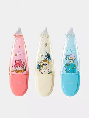 Корректирующая штрих-лента Deli Pupu Baby  5 мм х 6 м  уп. блистер (Арт. - 372-EH) Ассортимент