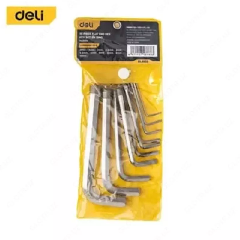 Набор шестигранных ключей Deli Tools 10 шт.  1.5-10 мм (Арт. - EDL3100)