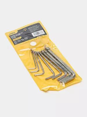  Набор шестигранных ключей Deli Tools 10 шт.  1.5-10 мм (Арт. - EDL3100) - 