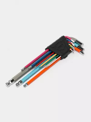  Набор шестигранных ключей Deli Tools 9 шт.  1.5-10 мм (Арт. - DL232609) Цв. ассорти - 