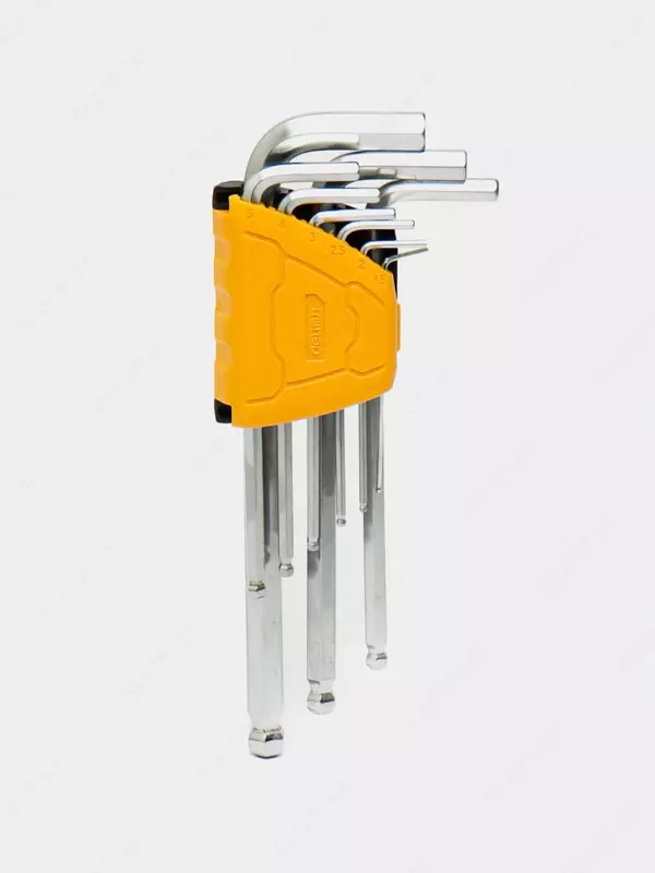 Набор шестигранных ключей (длин. скругл.) Deli Tools 9 шт.  1.5-10 мм (Арт. - EDL3088)