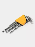  Набор шестигранных ключей (длин. скругл.) Deli Tools 9 шт.  1.5-10 мм (Арт. - EDL3088) - 