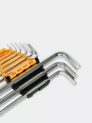  Набор шестигранных ключей (длин. скругл.) Deli Tools 9 шт.  1.5-10 мм (Арт. - EDL3088) Только в розницу