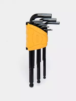 Набор шестигранных ключей Deli Tools 9 шт.  1.5-10 мм (Арт. - EDL232209H) Черный