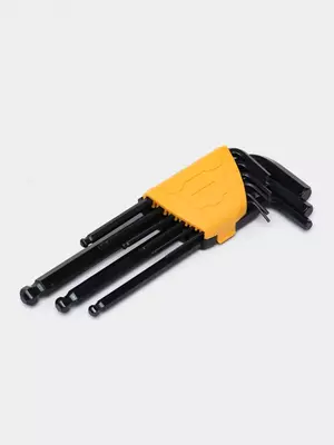  Набор шестигранных ключей Deli Tools 9 шт.  1.5-10 мм (Арт. - EDL232209H) Черный - 