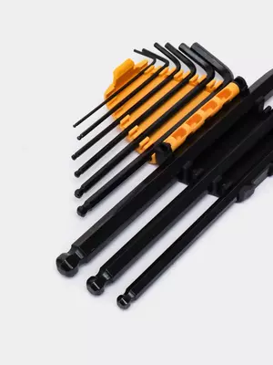   Набор шестигранных ключей Deli Tools 9 шт.  1.5-10 мм (Арт. - EDL232209H) Черный