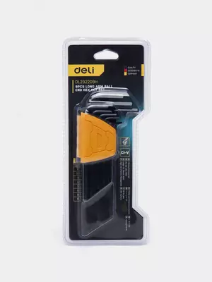  Набор шестигранных ключей Deli Tools 9 шт.  1.5-10 мм (Арт. - EDL232209H) Черный Только в розницу