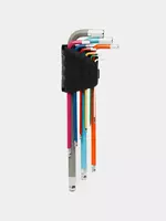 Набор шестигранных ключей (длин. скугл.) Deli Tools 9 шт.  1.5-10 мм (Арт. - DL232509) Цв. ассорти