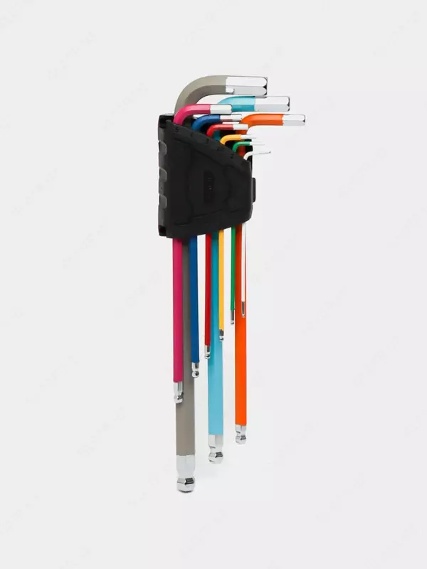 Набор шестигранных ключей (длин. скугл.) Deli Tools 9 шт.  1.5-10 мм (Арт. - DL232509) Цв. ассорти