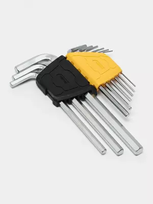 Набор шестигранных ключей (длин. плоск.) Deli Tools 9 шт.  1.5-10 мм (Арт. - EDL3590)