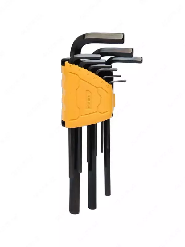 Набор шестигранных ключей (длин. плоск.) Deli Tools 9 шт.  1.5-10 мм (Арт. - EDL231209H) Черный