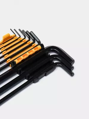   Набор шестигранных ключей (длин. плоск.) Deli Tools 9 шт.  1.5-10 мм (Арт. - EDL231209H) Черный