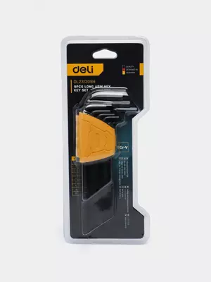  Набор шестигранных ключей (длин. плоск.) Deli Tools 9 шт.  1.5-10 мм (Арт. - EDL231209H) Черный Только в розницу