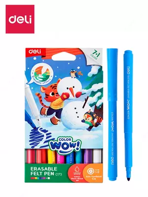   Фломастеры (стираемые) Deli WOW  7 цв.+1 (Арт. - 173-EC)
