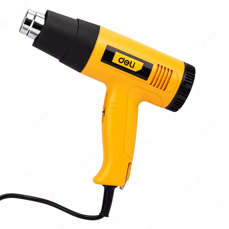 Фен технический ”Deli Tools” 2000 W (Арт. - EDL391201) Черный/желтый