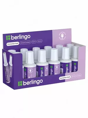  Корректирующая жидкость Berlingo  20мл  на химической основе  с кистью - 