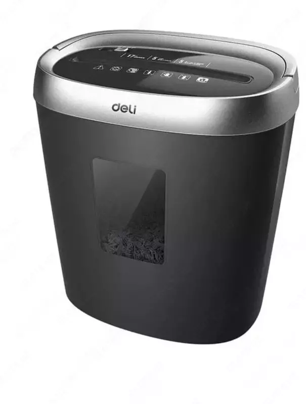 Qogoz maydalagich (tarmoq) Deli A4  5 varaq (9929-modda) Qora/kumush rang