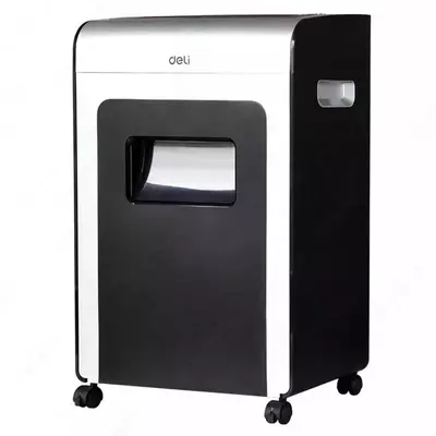 Qogoz maydalagich (tarmoq) Deli A4  270 Vt  16 litr. (9917-modda) Qora/kumush rangli
