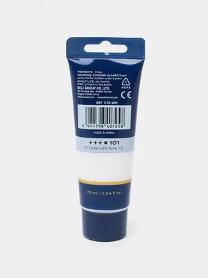 Краска акриловая в тубе 75мл (бл) EC75-WH Deli