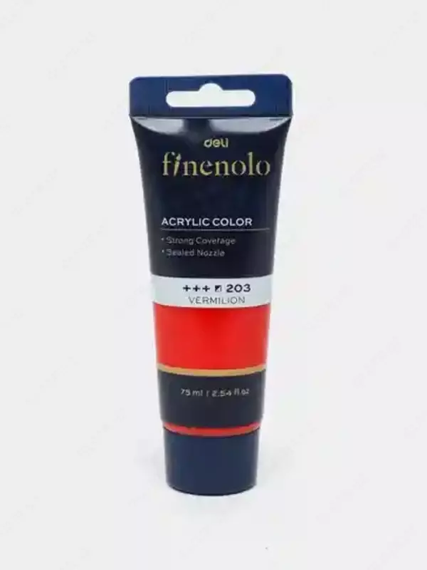 Deli EC75-BE 75 ml tubadagi akril bo‘yoq (brilliant-qizil)