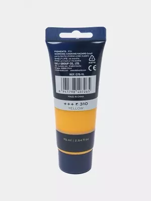  Deli EC75-YL 75 ml tubadagi akril bo‘yoq (sariq) - 