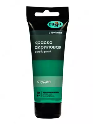 Gamma «Studiya» badiiy akril bo‘yog‘i  zumrad yashil  75 ml  plastik tuba