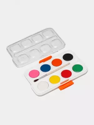 Краски акварельные 8цв с кистью С10-8 Deli