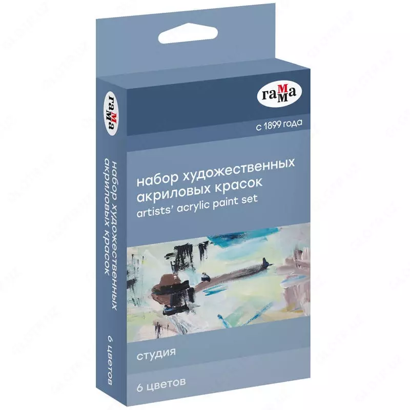 Gamma "Studiya" badiiy akril bo‘yoqlari, 6 rang, 18 ml/tub