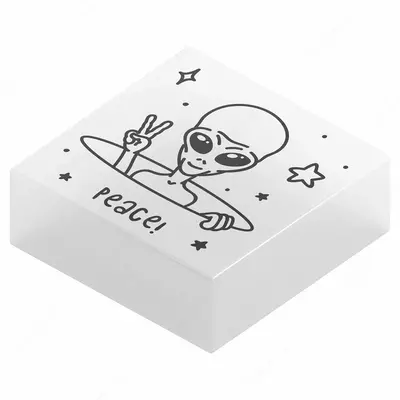 Ластик Berlingo "Aliens", прямоугольный, 28×28×12 мм, флуоресцентный